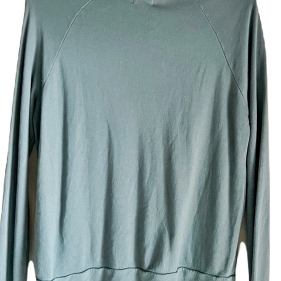 Sundry by Anthropologie Olive Green Soft French Terry Sweatshirt LOVE LIFE Sz M - Picture 6 of 7